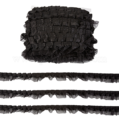 Satin Chiffon Double Ruffled Lace Trim&nbsp;OCOR-WH0047-32A-1