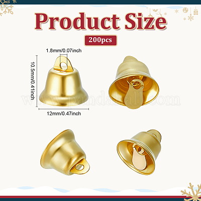 アイアン製ベルチャーム  ゴールドカラー  10.5x12mm  穴：1.8mm&nbsp;HJEW-WH0063-001G-04-1