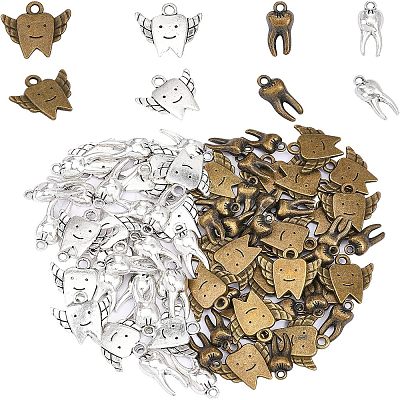 Chgcraft 80 個 4 スタイル合金ペンダント 歯 アンティークブロンズ&アンティークシルバー 15~20x7~20x2~5mm 穴:1.6~2mm 20個/スタイルの通販 - PandaHall(パンダホール) Chgcraft 80 個 4 スタイル合金ペンダント 歯 アンティークブロンズ&アンティークシルバー 15~20x7~20x2~5mm 穴:1.6~2mm 20個/スタイルの通販 - PandaHall(パンダホール)