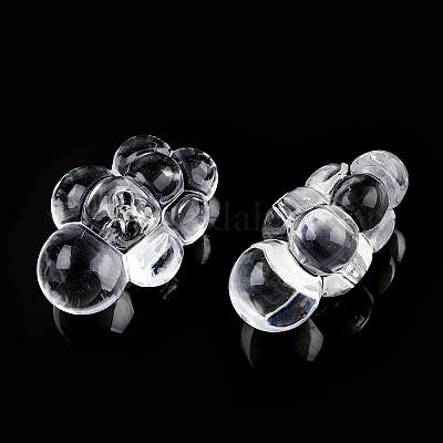 透明なアクリルビーズ  雲  透明  33x22.5x16.5mm  穴：2.5mm&nbsp;X-TACR-T026-01-1
