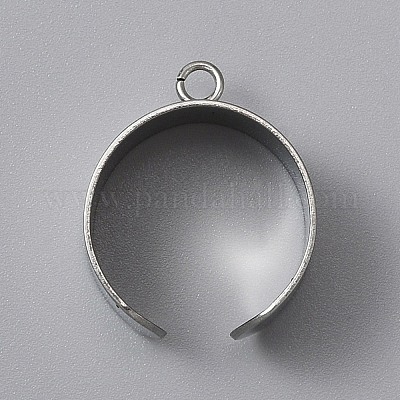 304 Stainless Steel Open Cuff Finger Ring Components&nbsp;STAS-WH0029-40B-P-1