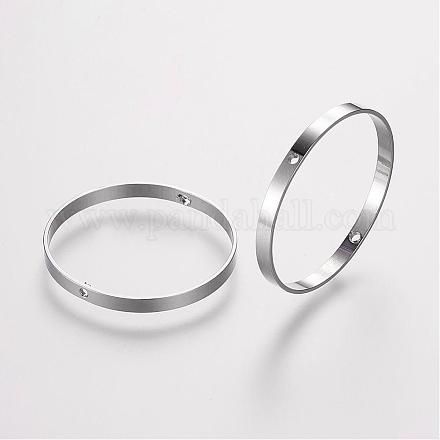 真鍮製ビーズフレーム  リング  プラチナ  24.5x0.5mm  穴：0.6mm&nbsp;KK-F696-24.5mm-P-1