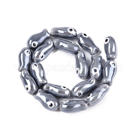 Handmade Porcelain Ceramic Beads Strands PORC-T006-03M-1