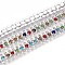 Iron Rhinestone Cup Chains, with Spool, Silver, Colorful, 8.5x3mm, about 14.99 Feet(4.57m)/Roll