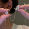 Alloy Rhinesonte Cuff Earrings, Light Gold, Butterfly
