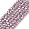 Electroplate Glass Beads Strands, Opaque Solid Color, AB Color Plated, Faceted, Rondelle, Medium Purple, 2.9~3.3x2mm, Hole: 0.8mm, about 135~140pcs/strand, 32~34cm