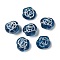 Transparent Lampwork Beads, Rose, Steel Blue, 13x8mm, Hole: 1mm, about 65~75pcs/100g
