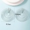 Iron Stud Earrings, Flat Round, Platinum, 104x97mm