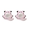 Handmade Lampwork Beads Strands, Frog, Pink, 13x15.5x12.5mm, Hole: 2mm, about 20pcs/strand, 17.87''(45.4cm)