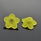 Transparent Acrylic Beads, Frosted, Flower, Yellow, 13x7mm, Hole: 1mm, about 1865pcs/500g