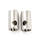 メッキ真鍮コードの端をラック  コラム  プラチナ  6.8x3.7mm  穴：1.6mm&nbsp;KK-H449-11P-1