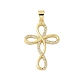 Brass Micro Pave Cubic Zirconia Pendants&nbsp;KK-P293-21D-G-1