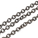 アイアン製アズキチェーン  ハンダ付け  スプールで  オーバル  鉛フリーとニッケルフリー  ガンメタ色  4x3.5x0.8mm  約328.08フィート（100m）/ロール&nbsp;CH-ZX007-B-FF-1