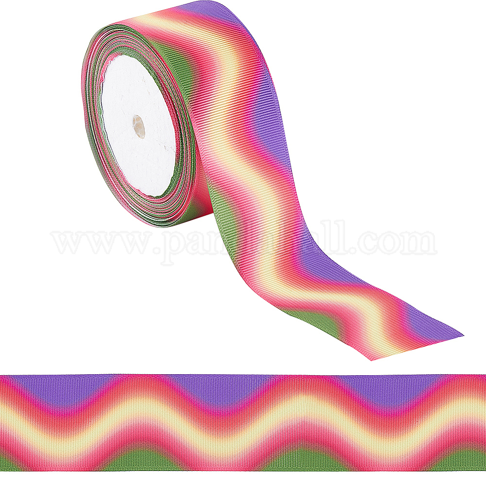 Wholesale 10M Gradient Color Polyester Grosgrain Ribbon - Pandahall.com