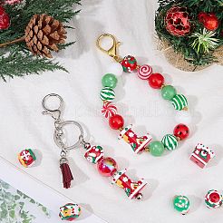 9種類の不透明手描きアクリルエナメルビーズ  クリスマステーマビーズ  ミックスカラー  混合図形  17~26x17~24x7~26.5mm  穴：2.2~3.6mm  1個/スタイル&nbsp;SACR-SC0001-42