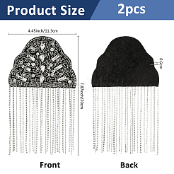 フェルトラインストーンエポレット2個  ショルダーバッジ  服飾材料  透明  200x113x6mm&nbsp;AJEW-FH0006-66B