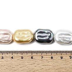 Electroplated Glass Shell Pearl Beads Strands&nbsp;BSHE-B009-F01-01