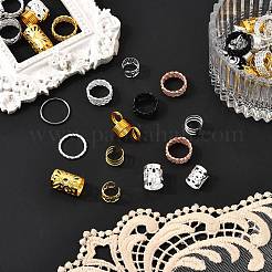 130Pcs 26 Styles Alloy/Aluminum/Iron Hair Coil Cuffs&nbsp;OHAR-CJ0001-04