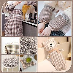 タータンチェックの綿繊維生地  服装アクセサリー  キャメル  1580x0.1mm&nbsp;DIY-WH0504-685E