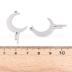 304ステンレスペンダント  ムーンチャーム  変色防止  ステンレス鋼色  33.5x29x1.5mm  穴：1.6mm&nbsp;STAS-N108-42P