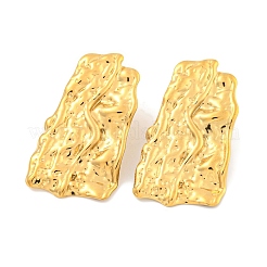 イオンプレーティング（IP）304ステンレススチール製スタッドピアス（女性用）  ナゲット  18KGP本金メッキ  36x20mm&nbsp;EJEW-A111-05G