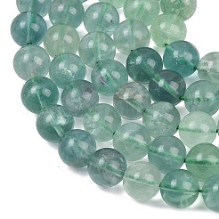 天然のグリーンフローライトビーズ連売り  ラウンド  10~10.8mm  穴：1mm  約37個/連  15.35~15.55''（39~39.5センチメートル）&nbsp;G-K340-A03-10mm-01