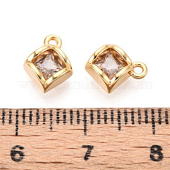 Brass Micro Pave Cubic Zirconia Charms&nbsp;KK-N263-65G
