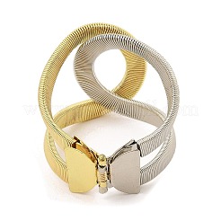 女性用鉄製カフバングル  ヘビ  プラチナ·ゴールデン  内径：2インチ（4.95cm）&nbsp;BJEW-L629-13GP
