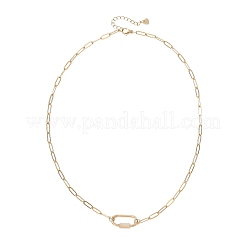 304ステンレススチール製スクリューカラビナロックペンダントペーパークリップチェーンネックレス  ゴールドカラー  18.27インチ（46.4cm）&nbsp;NJEW-JN05860-01