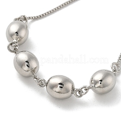 女性用真鍮ベネチアンチェーンブレスレット  ラウンド  プラチナ  7-1/8インチ（18.2cm）&nbsp;BJEW-S159-02B-P