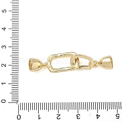 Rectangle Brass Micro Pave Clear Cubic Zirconia Fold Over Clasps&nbsp;KK-Z143-16G