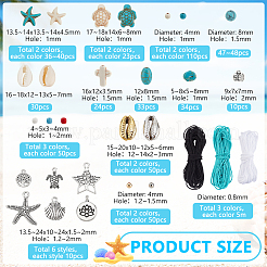 DIY Synthetic Turquoise & Cowrie Shell Bead Necklace/Bracelets Making Kits&nbsp;DIY-PH0023-73