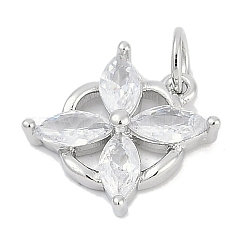 Brass Micro Pave Clear Cubic Zirconia Charms&nbsp;KK-G522-37P