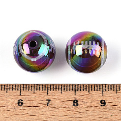 UVメッキ不透明アクリルビーズ  虹色の  ラグビー  サドルブラウン  15.5mm  穴：2.2mm&nbsp;PACR-N016-01A