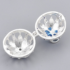 Rack Plating Brass Cage Pendants&nbsp;KK-T053-03S