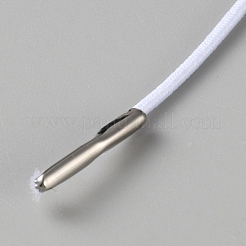 ポリエステル伸縮性有刺鉄線120本  帽子の端が付いた  ホワイト  290x1.5mm&nbsp;DIY-FG0007-31B