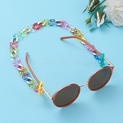 Personalized Rainbow CCB Plastic & Acrylic Curb Chain Necklaces&nbsp;NJEW-JN02878-02