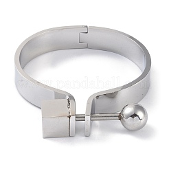 Non-Tarnish Round Ball 304 Stainless Steel Hinged Bangles&nbsp;BJEW-G700-06P
