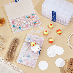DIYジュエリーキット  紙の空白の値札を含む  PPプラスチック釣り用スナップオンフロートとジュート紐  ミックスカラー  171x99x21.5mm  穴：5.5mm&nbsp;DIY-TW0001-05