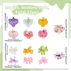 12Pcs 12 Styles Polyester Alligator Hair Clips&nbsp;PHAR-WR0001-05