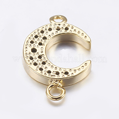 Brass Micro Pave Cubic Zirconia Links&nbsp;ZIRC-L071-09G