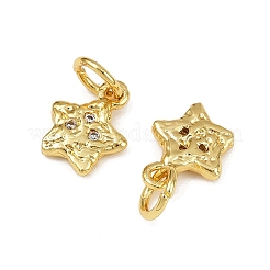 Brass Micro Pave Cubic Zirconia Pendants&nbsp;KK-D375-34G-01