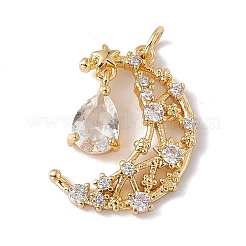 Brass Micro Pave Cubic Zirconia Pendants&nbsp;KK-G439-62G