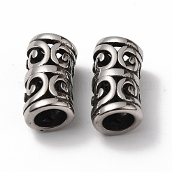 304ステンレススチールビーズ  コラム  アンティークシルバー  16x8mm  穴：5.5mm&nbsp;STAS-Z015-27AS