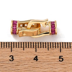 真鍮製マイクロパヴェキュービックジルコニア折りたたみ式クラスプ  ニッケルフリー  18KGP本金メッキ  20mm&nbsp;KK-C076-06G