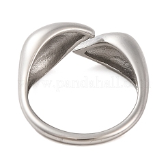 変色しない304ステンレススチール製女性用リーフオープンカフリング  ステンレス鋼色  内径：17mm&nbsp;RJEW-G319-02P