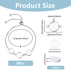 DIY Blank Dome Stainless Steel Slider Bracelets Making Kits&nbsp;BJEW-DC00011