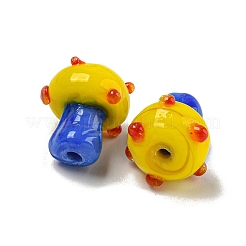 手作りランプワークビーズ連売り  キノコ  きいろ  12~14.5x10~12mm  穴：1.2~1.8mm  約23個/連  11.61~12.60インチ（29.5~32cm）&nbsp;LAMP-N025-03D
