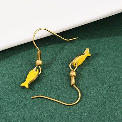 Ocean Series 304 Stainless Steel Enamel Dangle Earrings&nbsp;EJEW-K017-01E-G