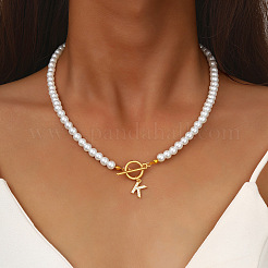 Alloy Crystal Rhinestone Letter Pendant Necklaces&nbsp;FS-WG0709C-06